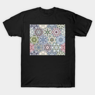 Hexagonal Oriental and ethnic motifs in patterns. T-Shirt